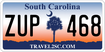 SC license plate ZUP468