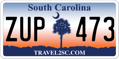 SC license plate ZUP473