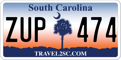 SC license plate ZUP474