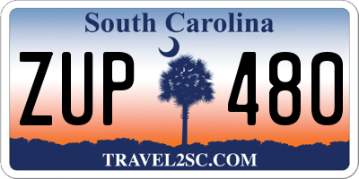 SC license plate ZUP480