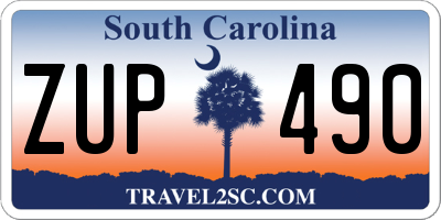 SC license plate ZUP490