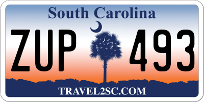 SC license plate ZUP493