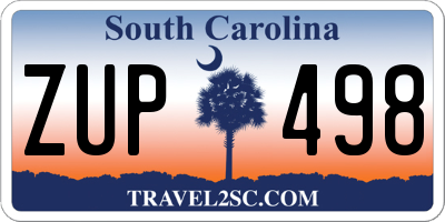 SC license plate ZUP498