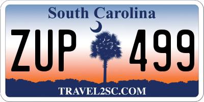 SC license plate ZUP499