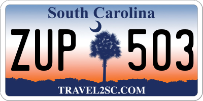 SC license plate ZUP503