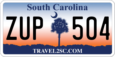 SC license plate ZUP504