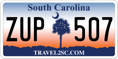 SC license plate ZUP507
