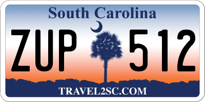 SC license plate ZUP512