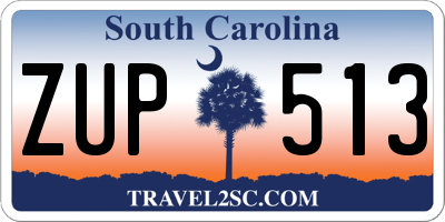 SC license plate ZUP513