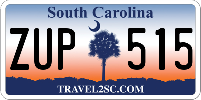 SC license plate ZUP515