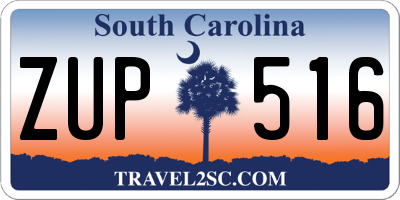 SC license plate ZUP516