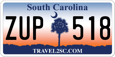 SC license plate ZUP518