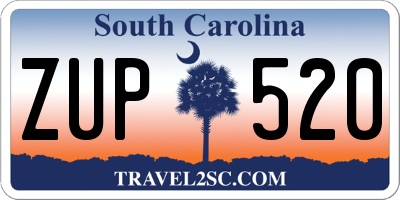 SC license plate ZUP520