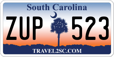 SC license plate ZUP523