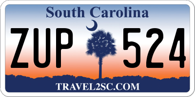 SC license plate ZUP524