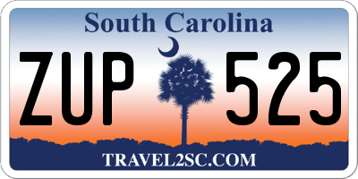 SC license plate ZUP525