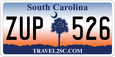 SC license plate ZUP526