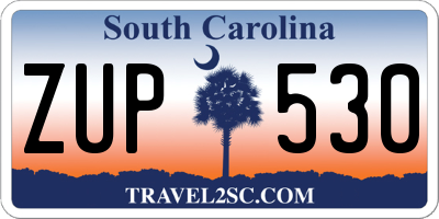 SC license plate ZUP530