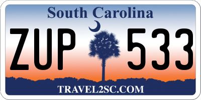 SC license plate ZUP533