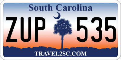 SC license plate ZUP535