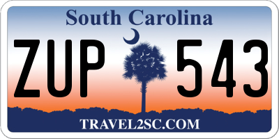 SC license plate ZUP543