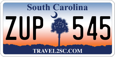 SC license plate ZUP545