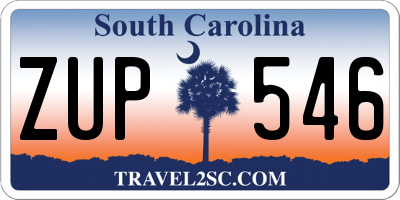 SC license plate ZUP546