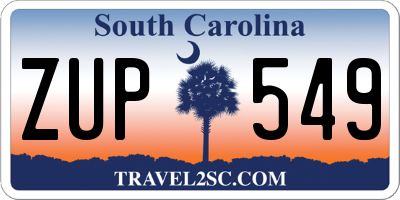 SC license plate ZUP549
