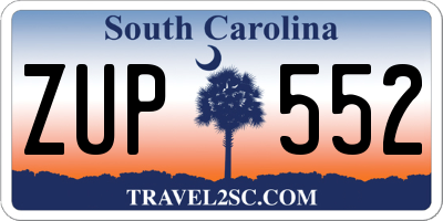 SC license plate ZUP552