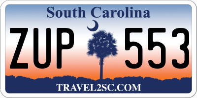SC license plate ZUP553
