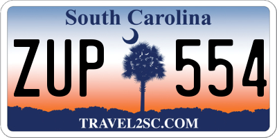 SC license plate ZUP554