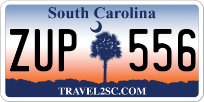 SC license plate ZUP556