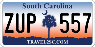 SC license plate ZUP557