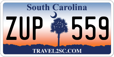 SC license plate ZUP559