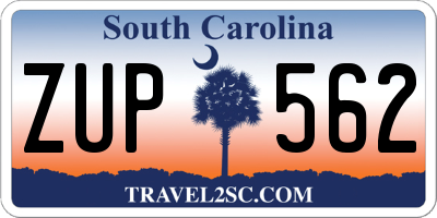 SC license plate ZUP562