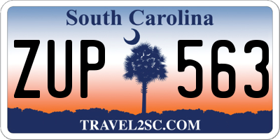 SC license plate ZUP563