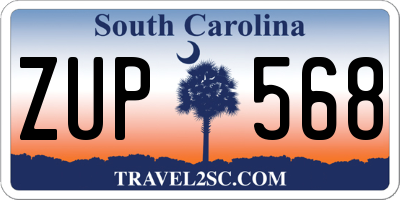 SC license plate ZUP568