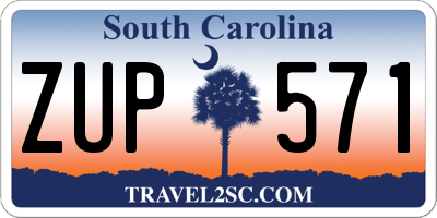 SC license plate ZUP571