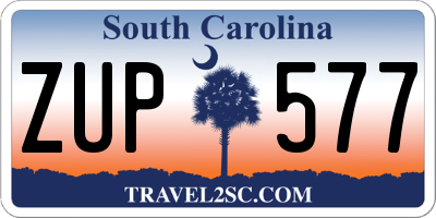 SC license plate ZUP577