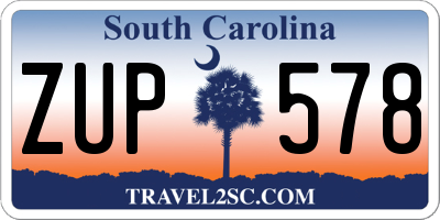 SC license plate ZUP578