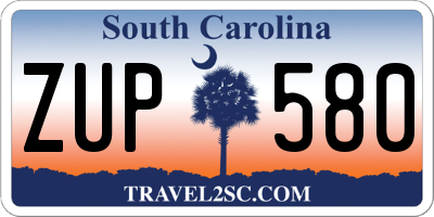 SC license plate ZUP580