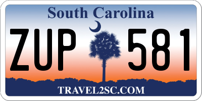 SC license plate ZUP581