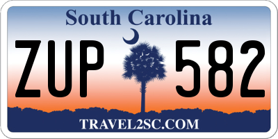 SC license plate ZUP582