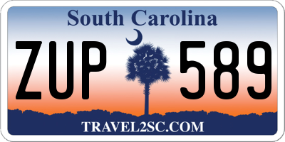SC license plate ZUP589