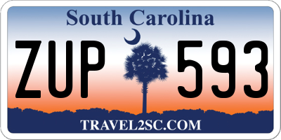 SC license plate ZUP593