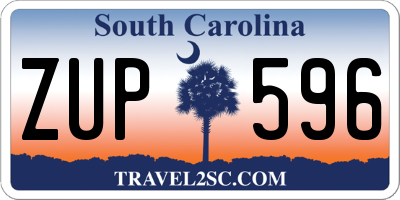 SC license plate ZUP596