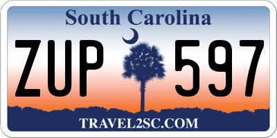 SC license plate ZUP597