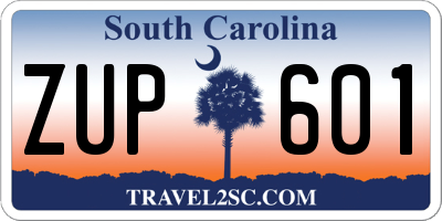 SC license plate ZUP601