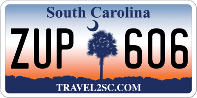 SC license plate ZUP606