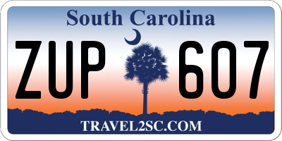 SC license plate ZUP607